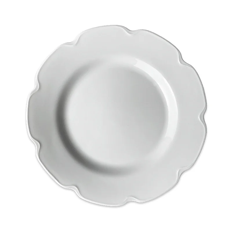 eco-friendly porcelain cups for tea parties -Grace White Buffet Plate