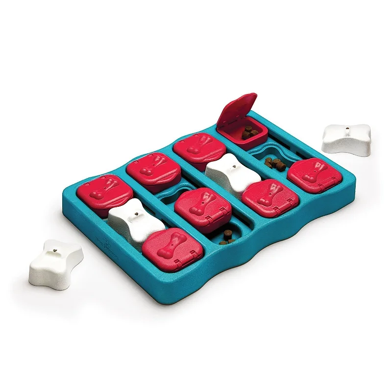 eco-friendly bamboo serving trays for picnics -Outward Hound Nina Ottosson Dog Brick Puzzle Feeder Dog Toy