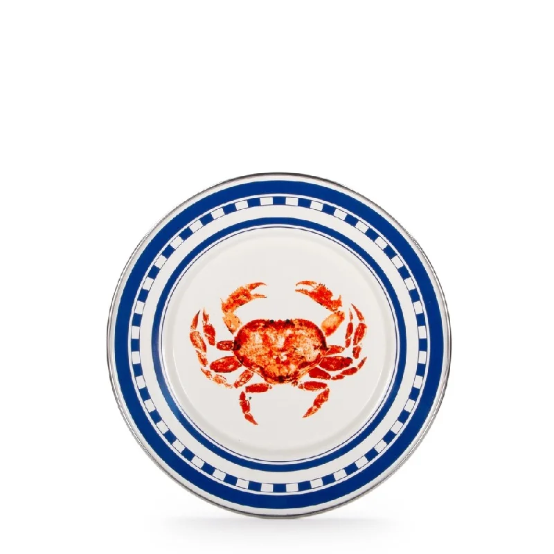 modern porcelain bowls for serving salads -Golden Rabbit Crab House Enamelware Sandwich Plates (Pack of 4)