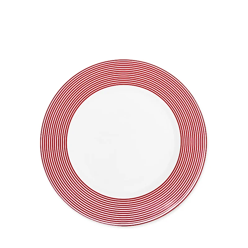 premium bamboo plates for formal dinners -Newport Stripe Crimson Salad Plate