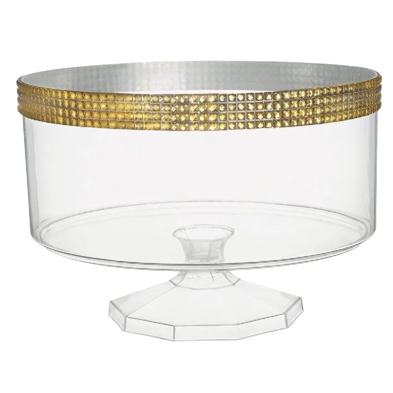 reusable bamboo bowls for formal dinners -Medium Trifle Container with Gold Gems