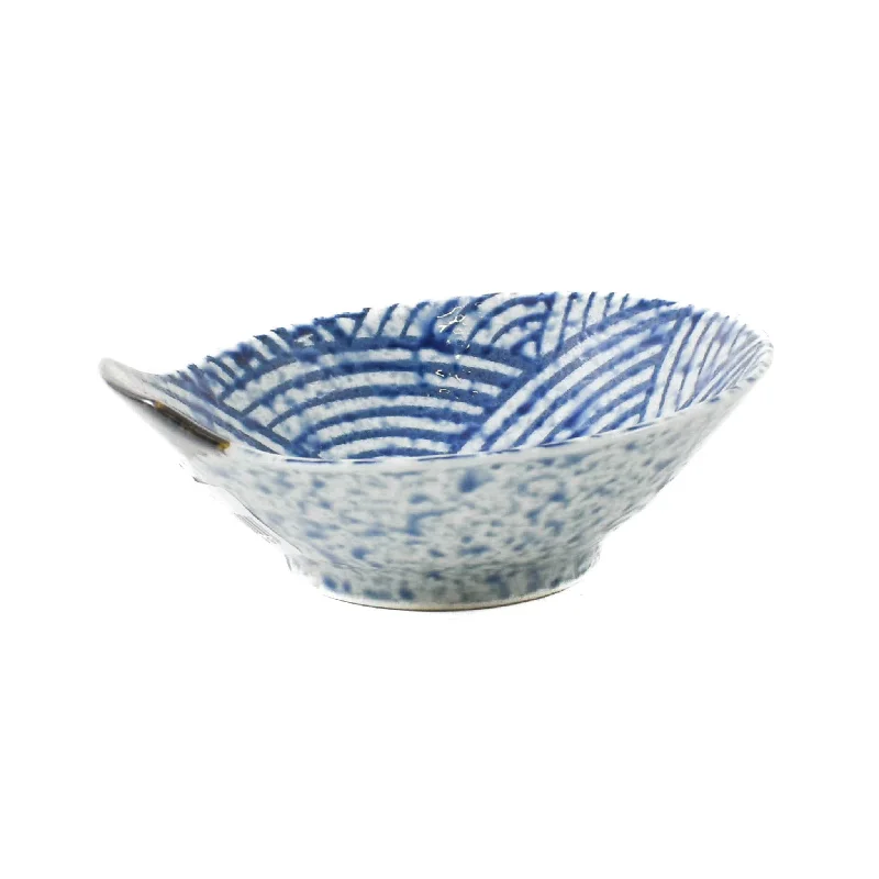 premium porcelain serving platters for fine dining -Blue Wave Tonsui Bowl, 13cm