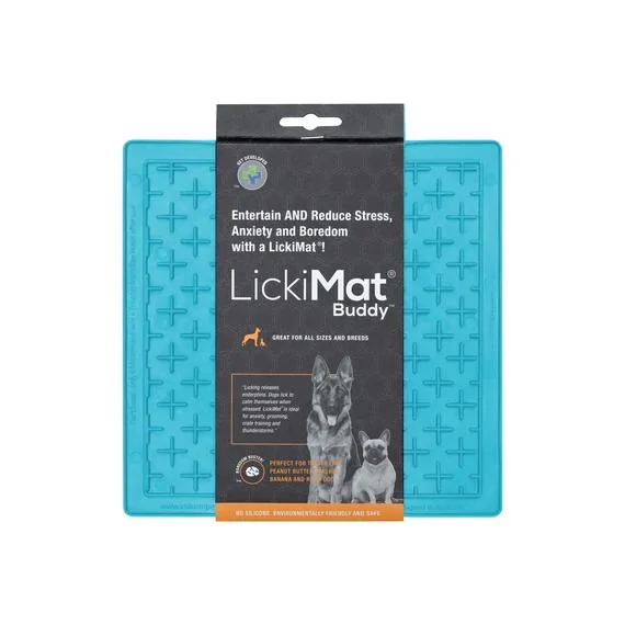 eco-friendly bamboo bowls for catering services -LickiMat Buddy Slow Feeder Mat for Dogs Turquoise