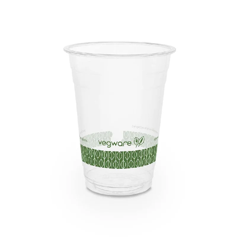 coffee cup with motivational quote -16oz (500ml) Premium PLA Cold Cup - Clear/Green Leaf - 96 Series