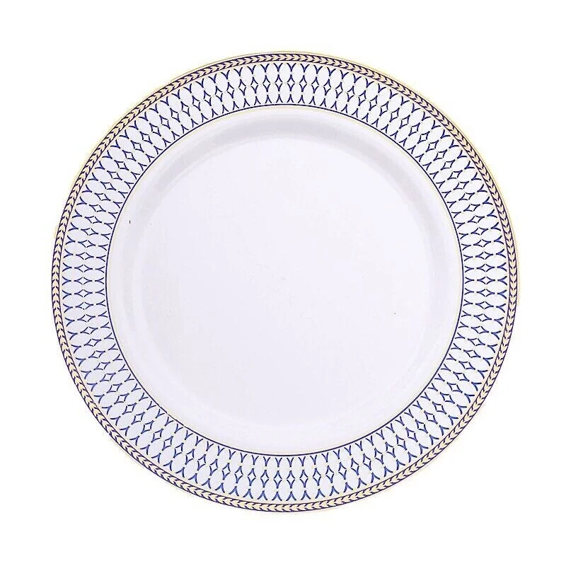 luxury bamboo bowls for formal dining events -10 Round 10" White Disposable Dinner Plates