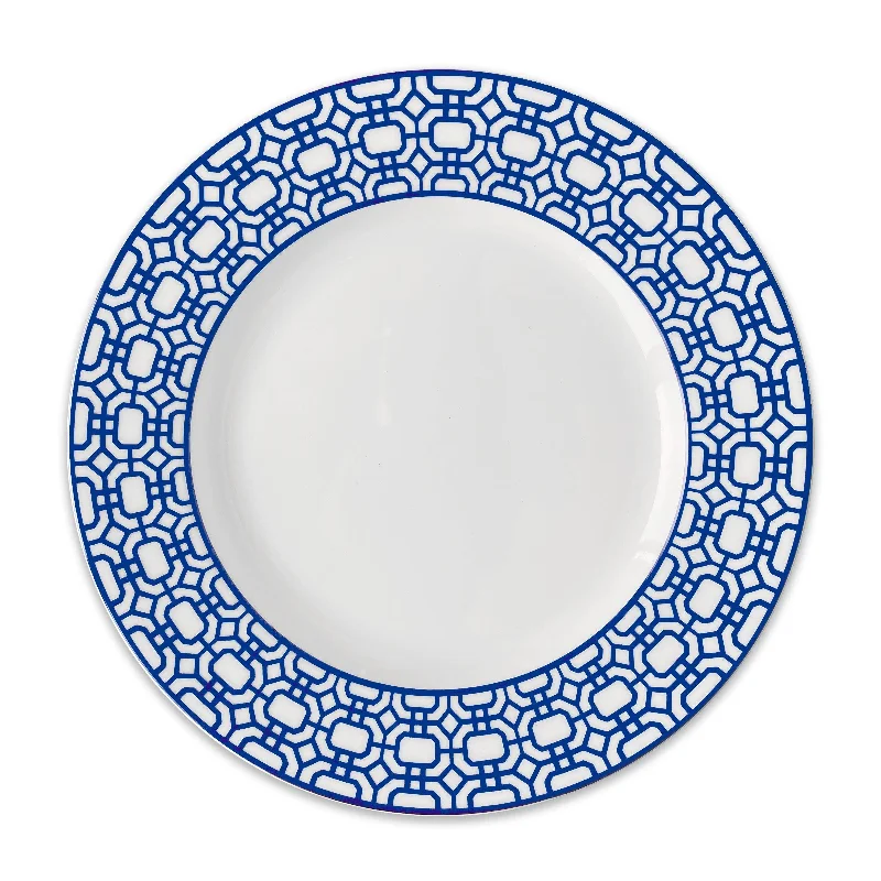 eco-friendly bamboo dinnerware for kids -Newport Garden Gate Rimmed Dinner Plate