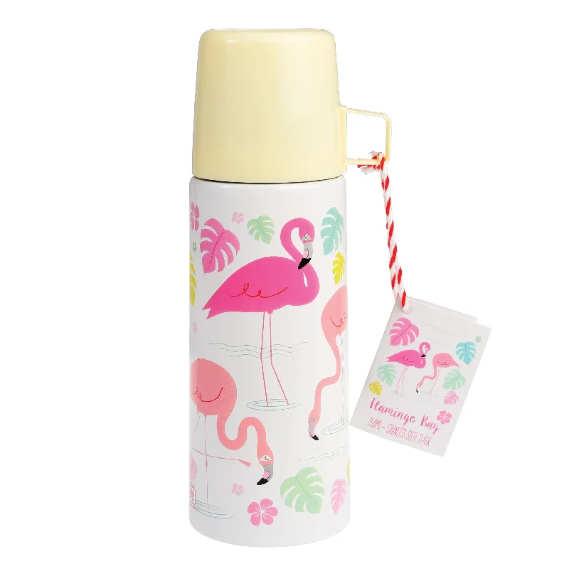 fun coffee mug with picture -Rex Flamingo Bay Flask and Cup