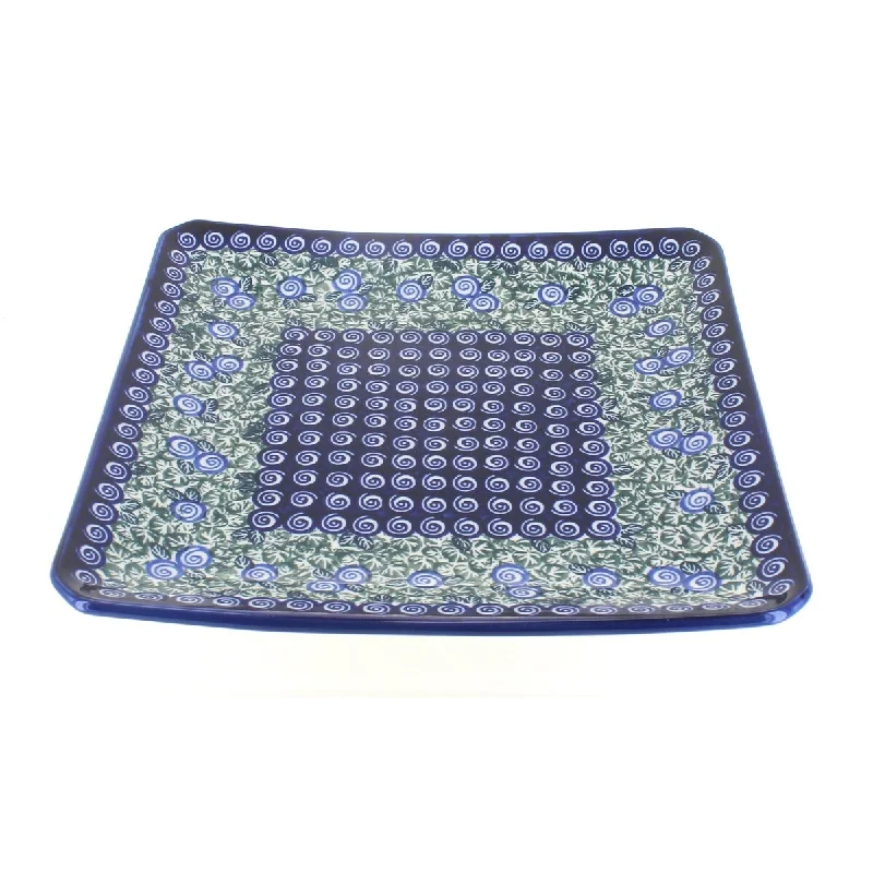 kids bamboo dinner plates for everyday meals -Blue Rose Polish Pottery 2041 Zaklady Small Dinner Plate