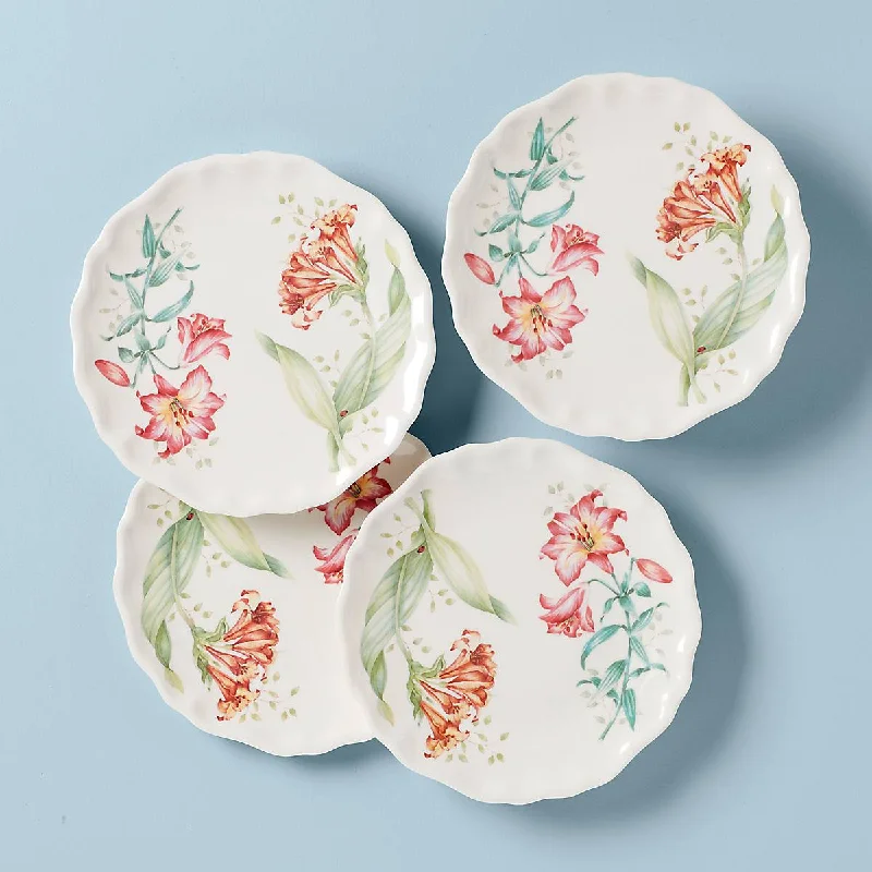 premium porcelain serving bowls for special occasions -Butterfly Meadow Melamine 4-Piece Accent Plates