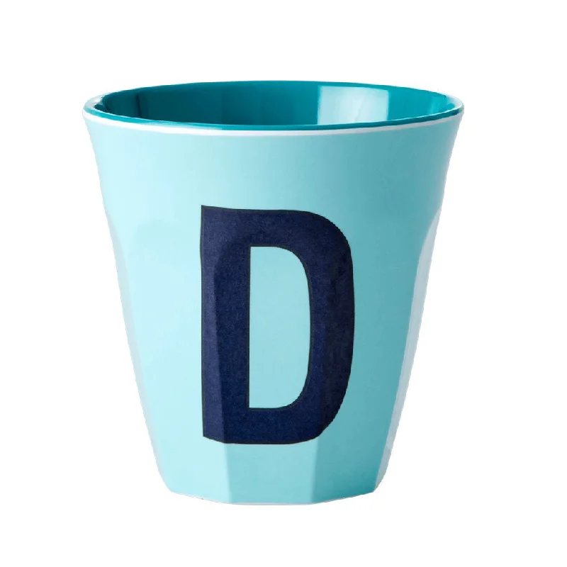 bamboo coffee cup -Rice DK Melamine Cup with The Letter D - Mint - Two Tone - Medium