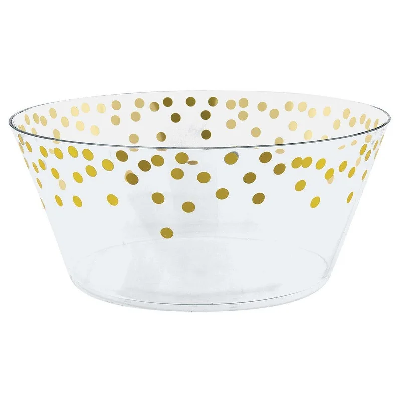 eco-friendly bamboo serving trays for large parties -Bowl 116 oz. - Gold Dots