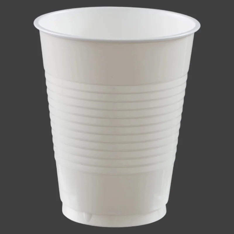 personalized coffee mug with logo -PLASTIC CUPS - FROSTY WHITE   18 OZ   20 COUNT