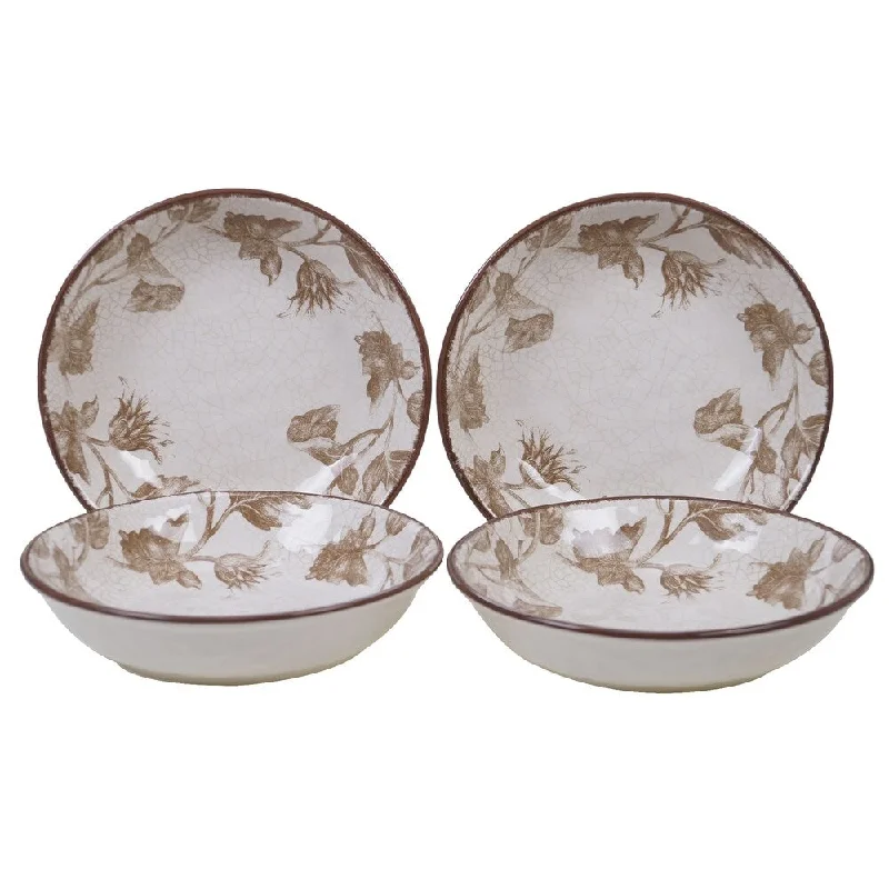 personalized porcelain serving dishes for events -Certified International Toile Rooster 8.5-inch Soup/Pasta Bowls (Set of 4)