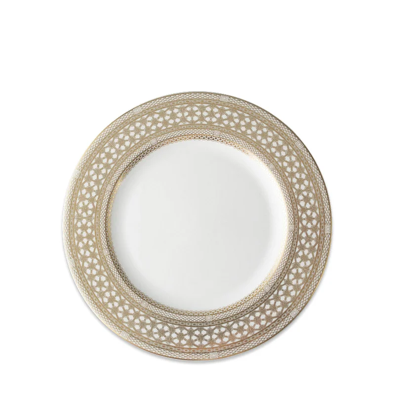 personalized bamboo dinner plates for weddings -Hawthorne Gilt Salad Plate