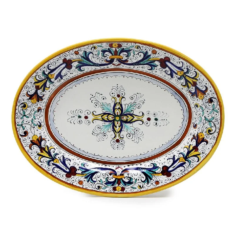 high-quality porcelain plates for picnics and BBQs -RICCO DERUTA DELUXE: Large Oval Platter