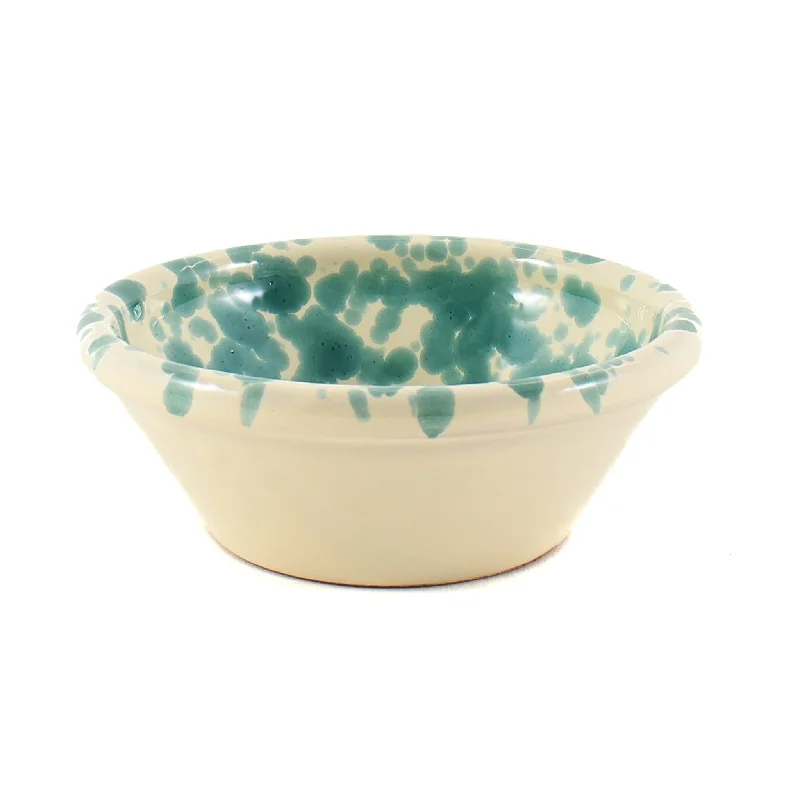 luxury porcelain dinner plates for BBQs -Puglia Aquamarine Splatter Bowl, 12cm