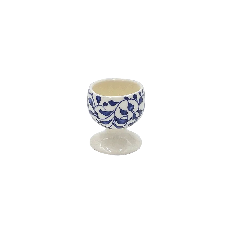 heat-resistant tea cup -Navy Blue Scroll Egg Cup