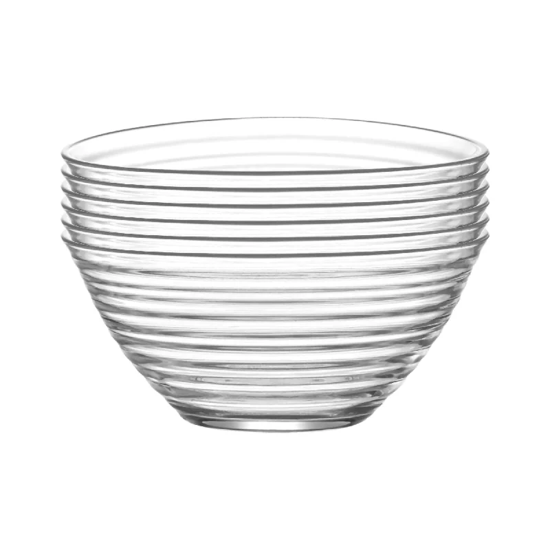 luxury bamboo dinnerware for special occasions -12cm Derin Glass Serving Bowls - Pack of Six - By LAV