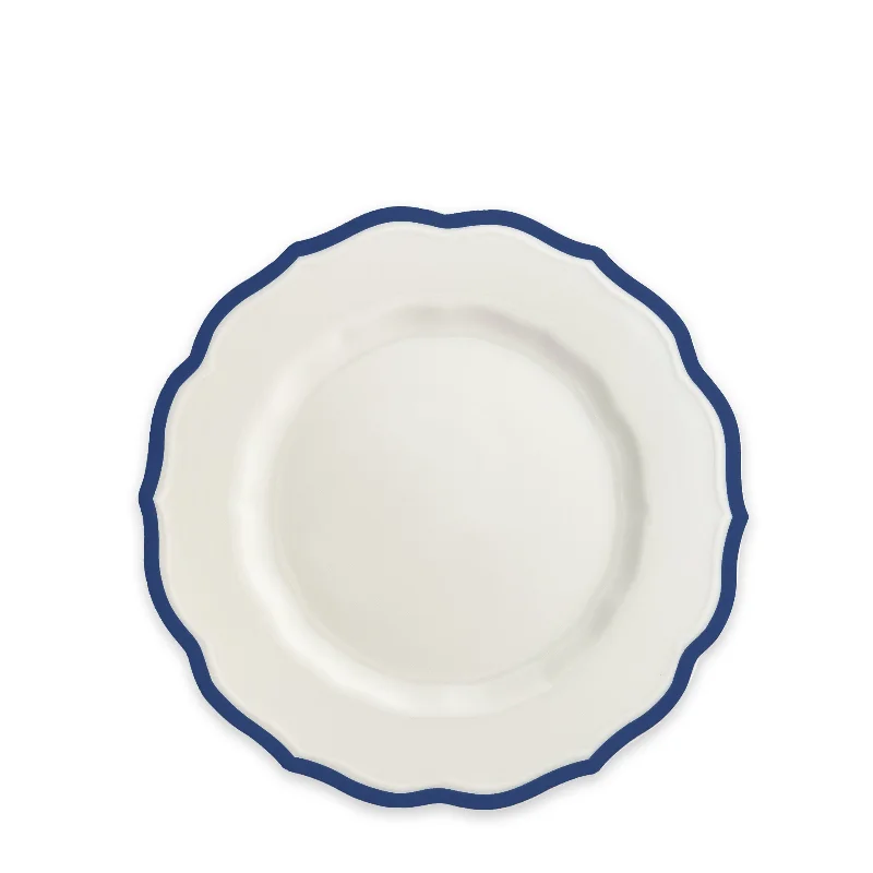 high-quality bamboo dinner plates for large families -Stella Scalloped Blue Salad Plate