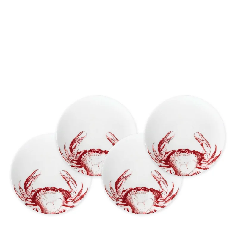 luxury porcelain dinner plates for BBQs -Crab Red Small Plates