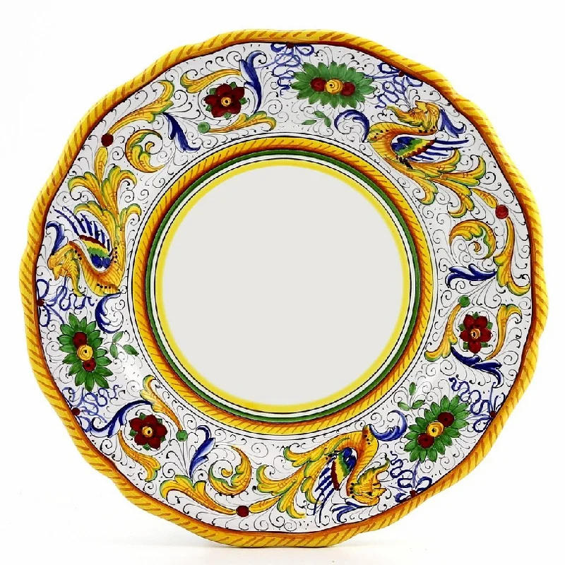 premium porcelain serving platters for picnics -RAFFAELLESCO: Dinner Plate - White Center