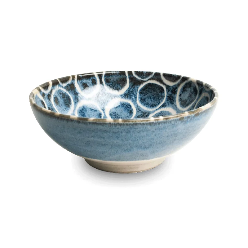 luxury porcelain dinnerware for formal occasions -Sakuru Bowl, Blue, 21.5cm