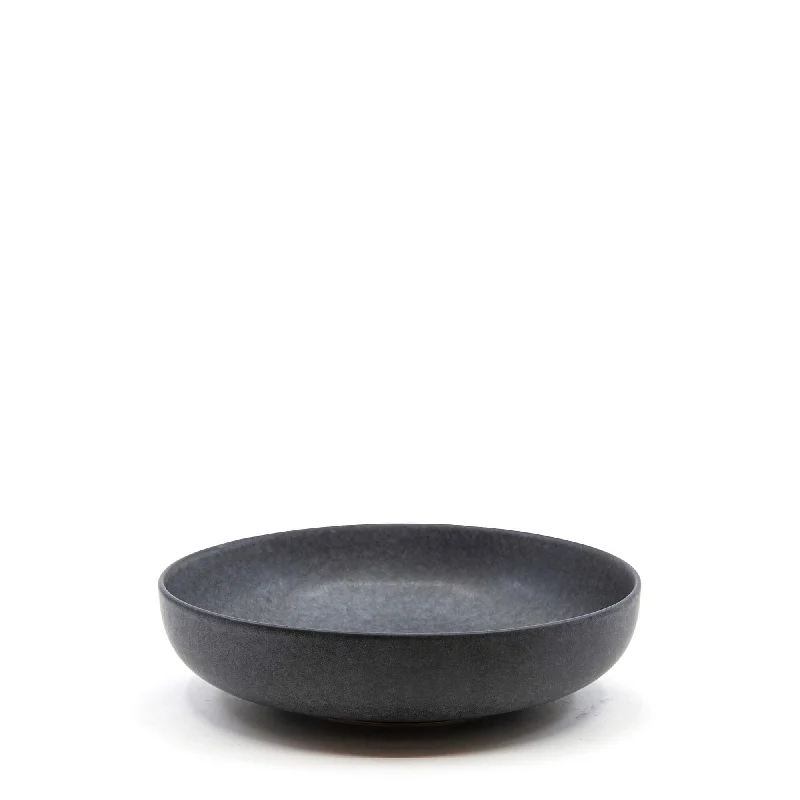 stylish porcelain plates for catering events -Hue Pasta Bowl 20 x 5.5cm - Black