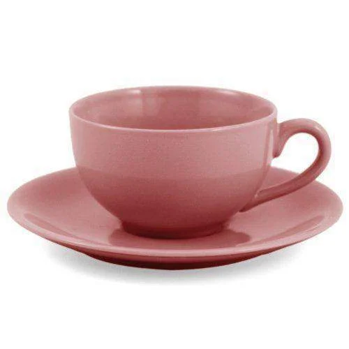 insulated ceramic mug for coffee -Windsor Ceramic Tea Cups And Saucers Set of 3 - Pink