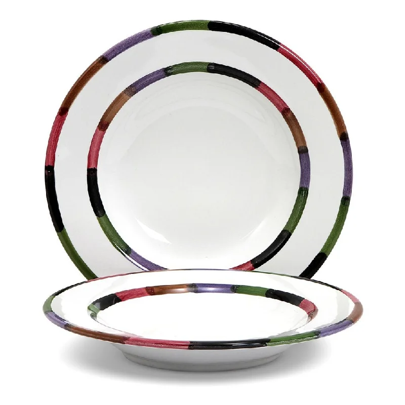 stylish bamboo serving platters for parties -CIRCO: Rim Pasta Soup plate