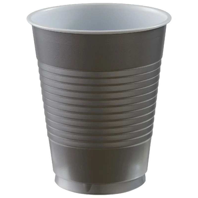 minimalist tea mug -PLASTIC CUPS - SILVER  18OZ   20 COUNT