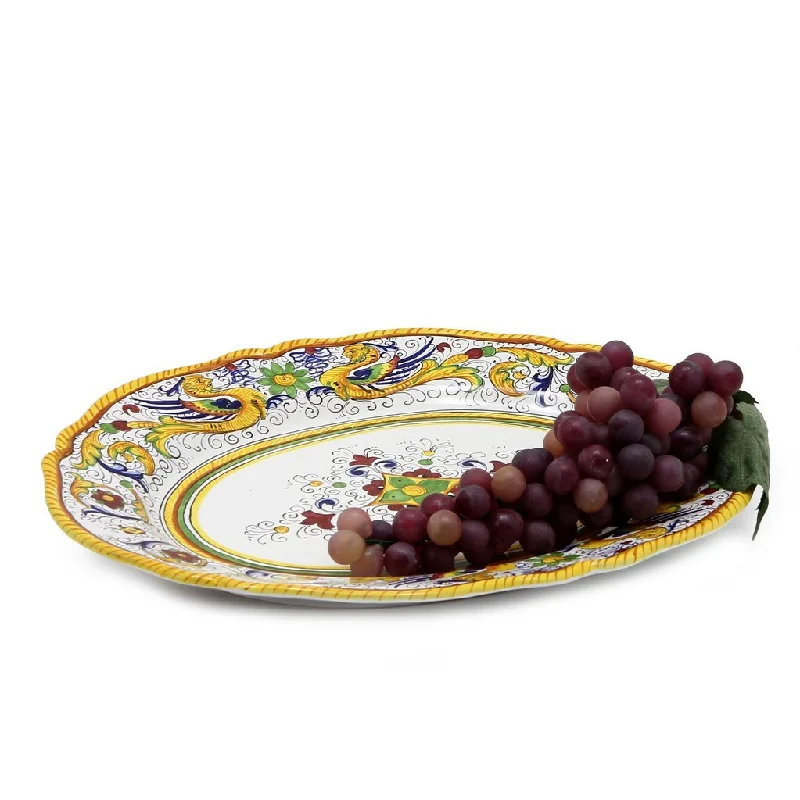 stylish bamboo serving platters for parties -RAFFAELLESCO DELUXE: Large Oval Platter