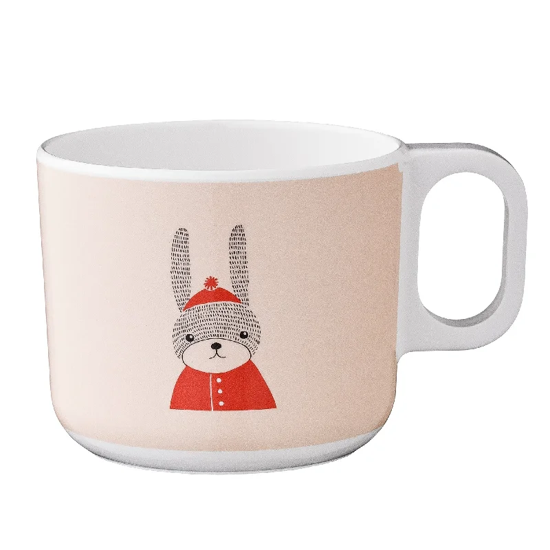 fancy coffee mug -Bloomingville Sophia Rabbit Nude and White Melamine Cup