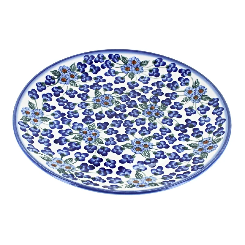 luxury bamboo serving plates for formal events -Blue Rose Polish Pottery WR Unikat Dinner Plate