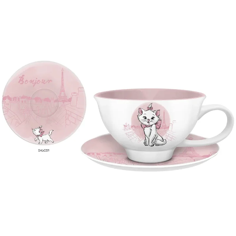 retro ceramic coffee mug -Disney Aristocats Marie 12oz Ceramic Teacup Plate Set