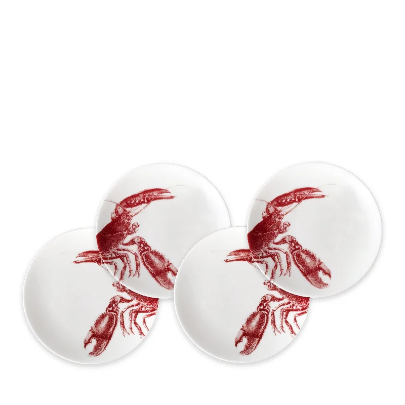 elegant porcelain bowls for family meals -Lobster Red Small Plates