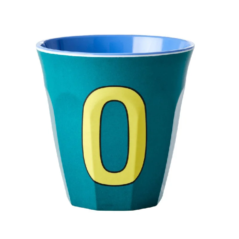 large coffee mug with funny message -Rice DK Melamine Cup with The Letter O - Green - Two Tone - Medium