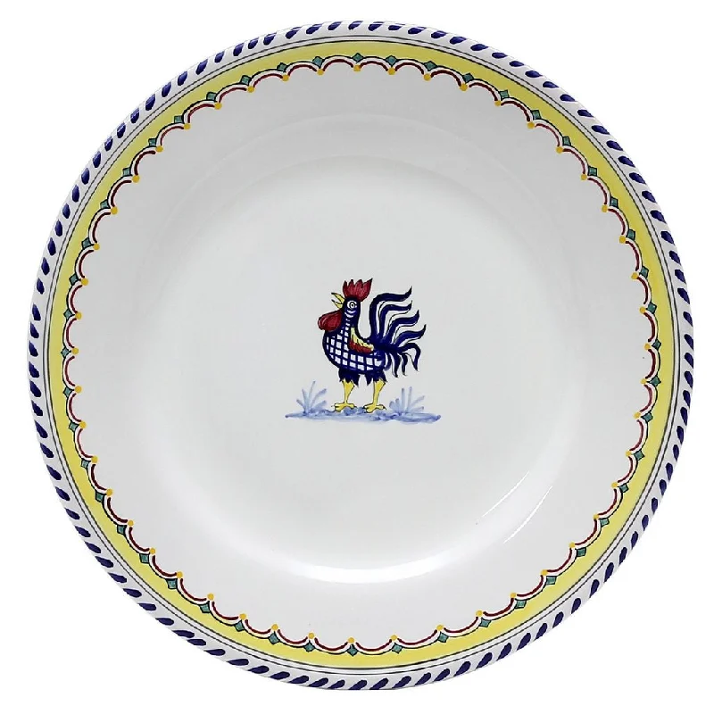 premium porcelain flatware for family events -ORVIETO BLUE ROOSTER SIMPLE: Dinner Plate