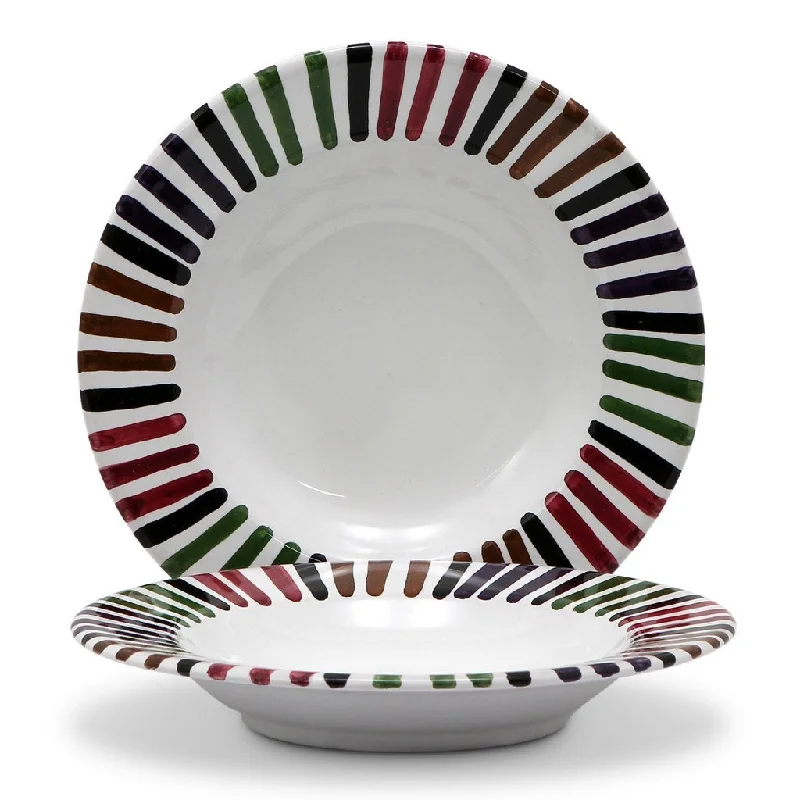 luxury porcelain flatware for formal dining -BELLO: Rim Pasta Soup plate