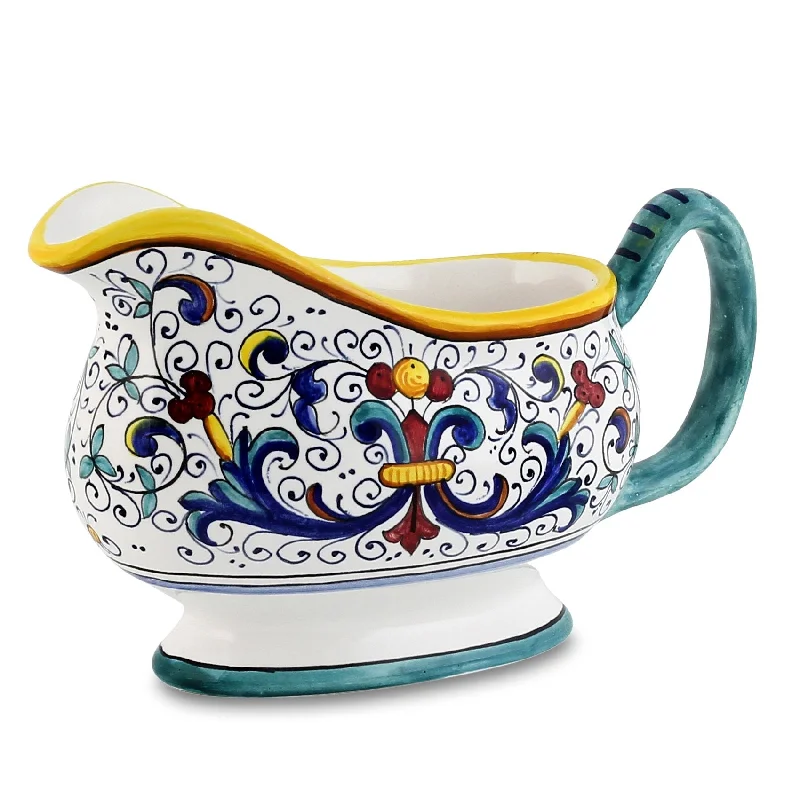 luxury porcelain dinnerware for casual dining -RICCO DERUTA: Gravy Sauce boat