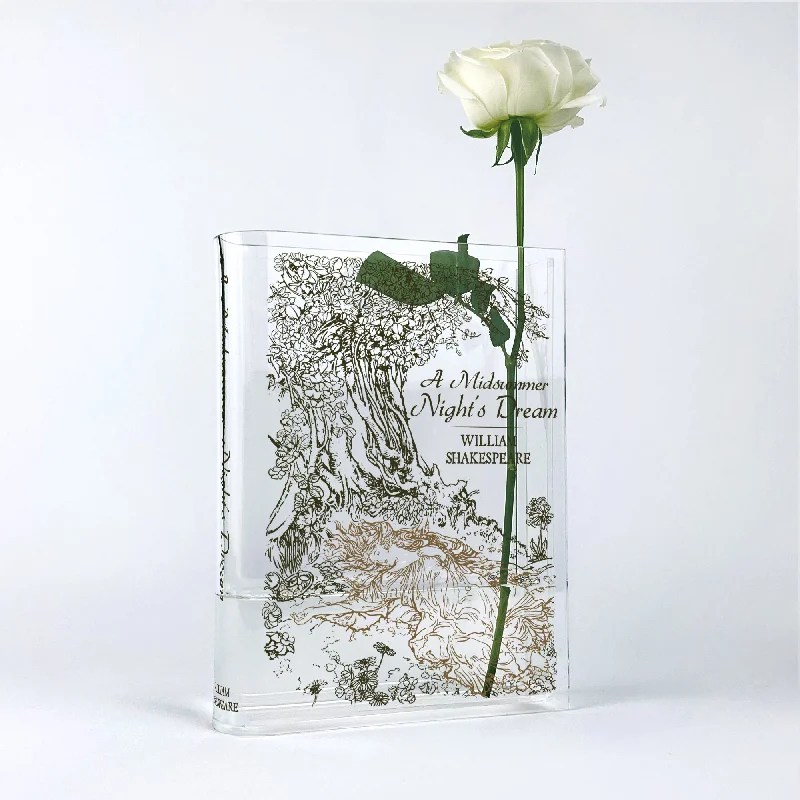 tall handmade geometric flower vase for modern wedding -A Midsummer Night's Dream Acrylic Book Vase