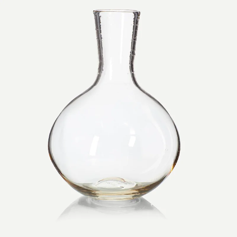 geometric wooden flower vase for home centerpiece -Blush Collum Vase - Hand-Blown Glass (Large)