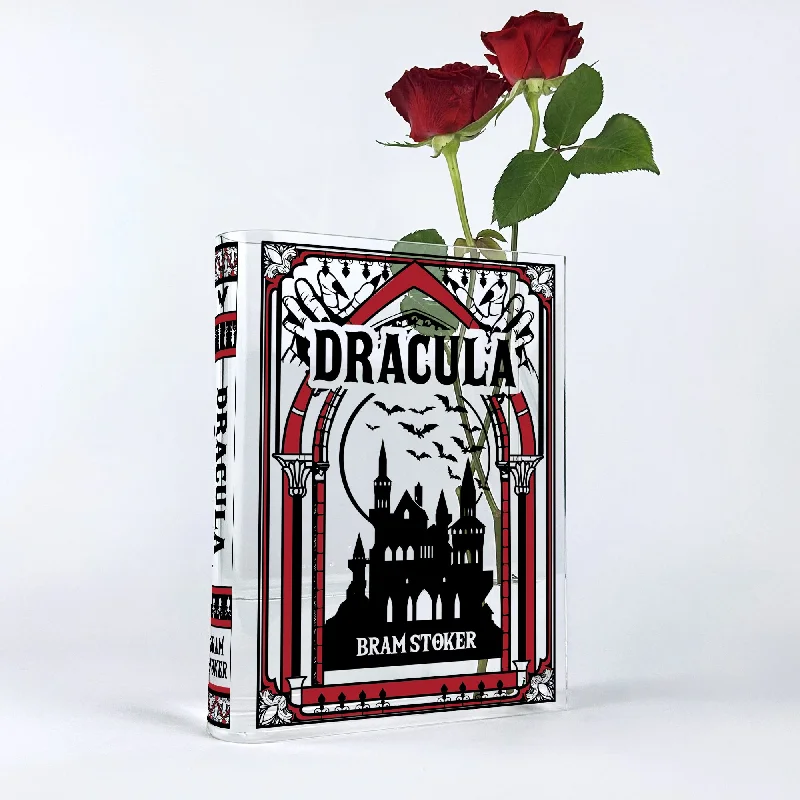 handmade geometric flower vase for living room floral design -Dracula Acrylic Book Vase