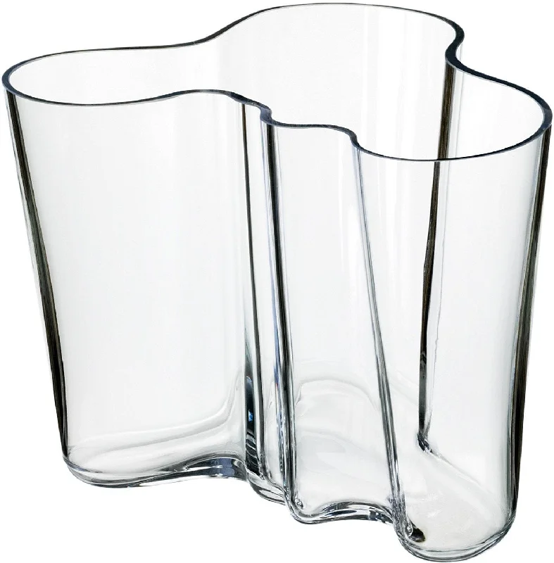 geometric handmade flower vase for living room decoration -Iittala Alvar Aalto Vase Clear, 16cm