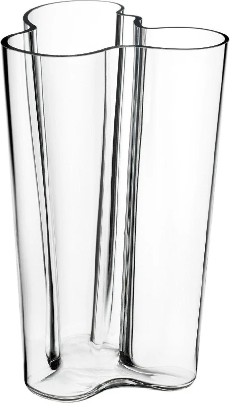 geometric crystal flower jar for floral arrangement -Iittala Alvar Aalto Vase Clear, 25,1cm