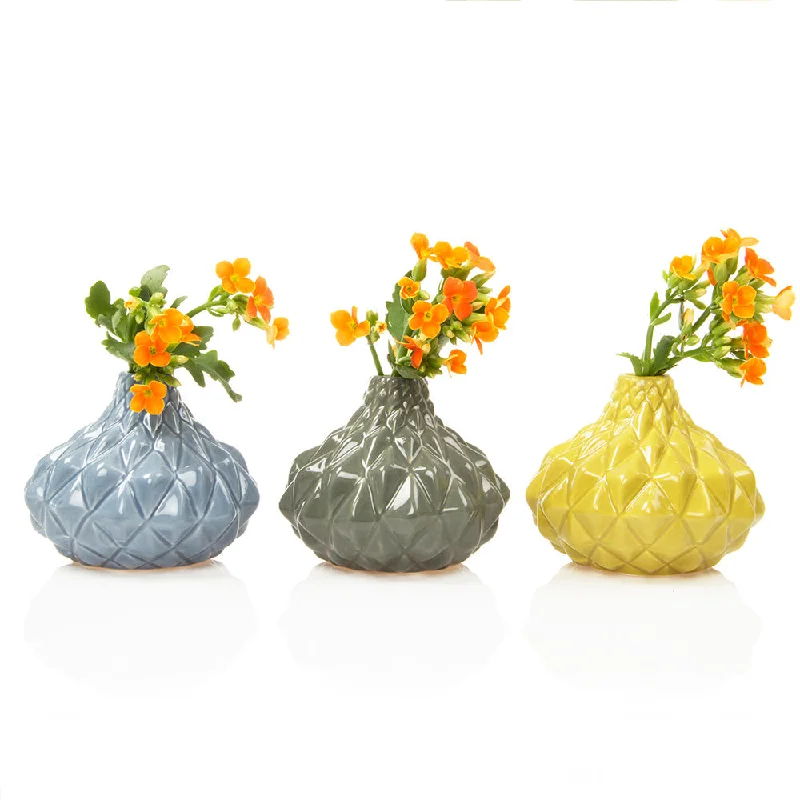 handmade geometric flower jar for home floral design -Juvel Ceramic Geometric Flower Vase Kit