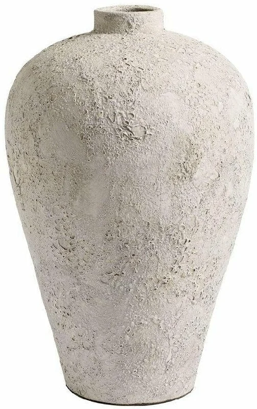 geometric handmade flower vase for wedding floral arrangements -Muubs Luna Vase 60cm, Grey