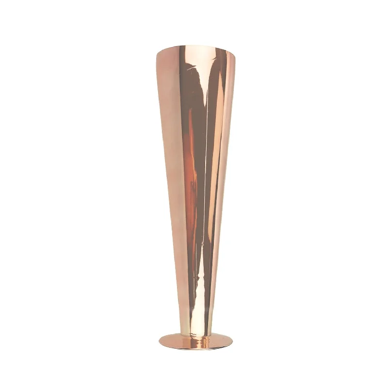 geometric ceramic flower vase for living room centerpieces -Pilsner Trumpet Glass Vase, Rose Gold, 16-Inch