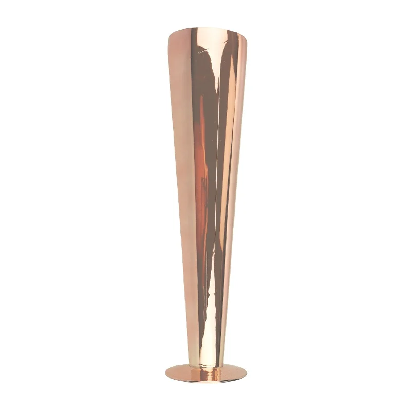 geometric handmade flower vase for home display -Pilsner Trumpet Glass Vase, Rose Gold, 20-Inch