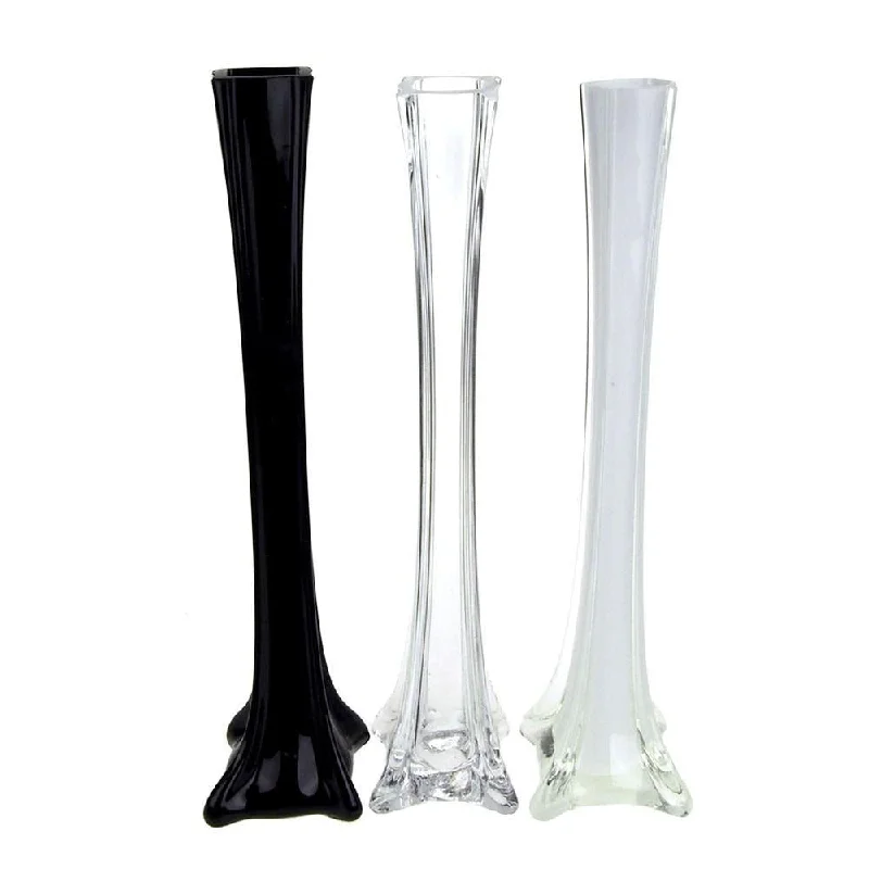 unique handmade crystal flower vase for wedding centerpieces -Tall Eiffel Tower Glass Vase Centerpiece, 12-inch