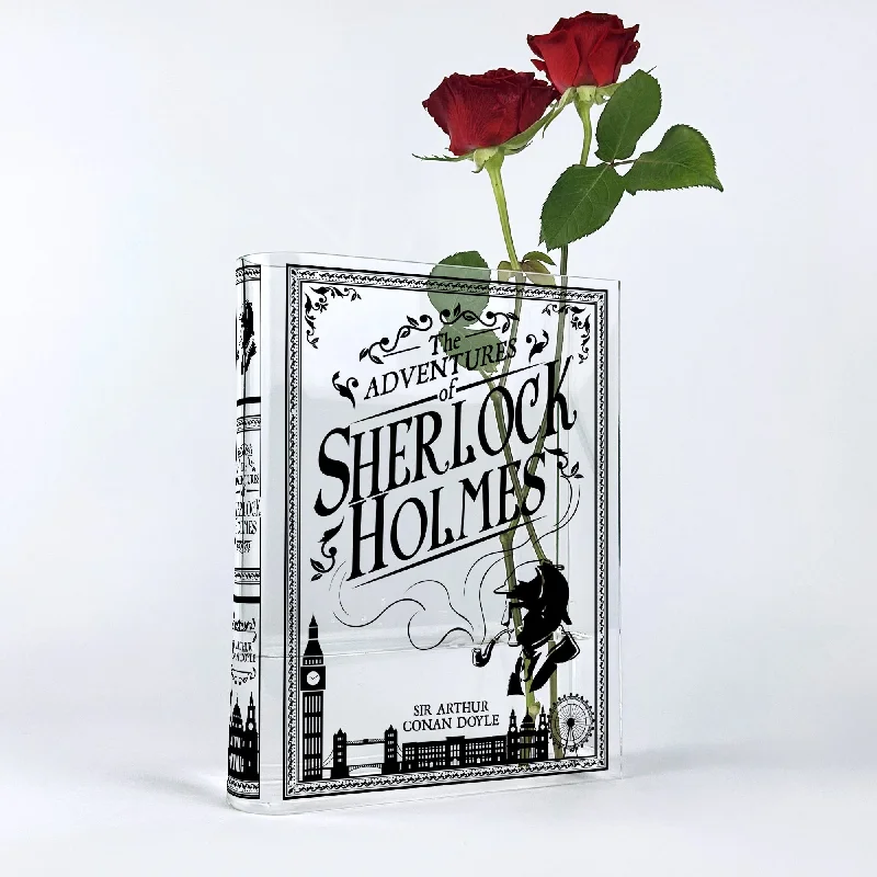 geometric handmade ceramic flower vase for office centerpieces -The Adventures of Sherlock Holmes Acrylic Book Vase